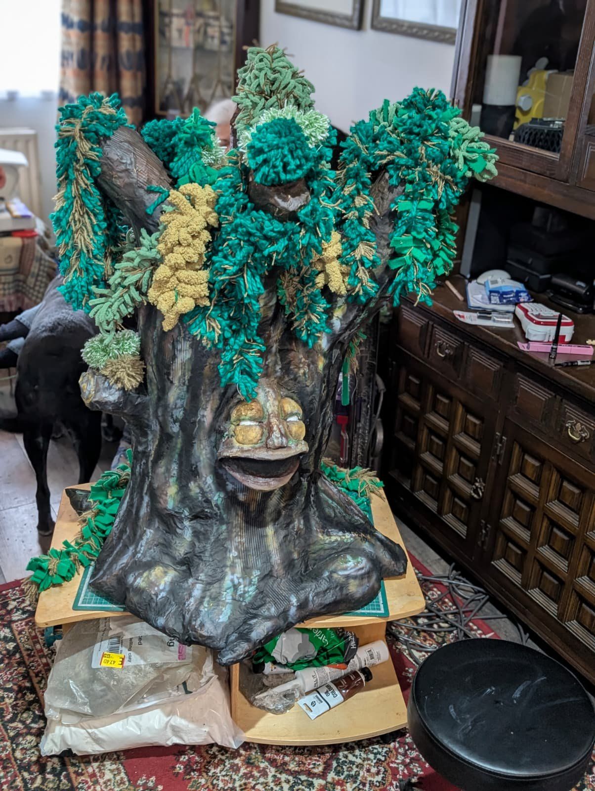 Painted, with his foliage on.
